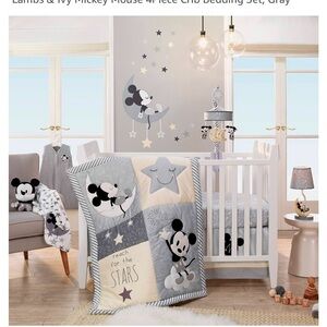 Mickey Mouse 4-Piece Crib Bedding Set, Gray